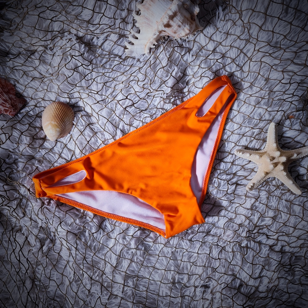 Large Orange Bikini Bottoms